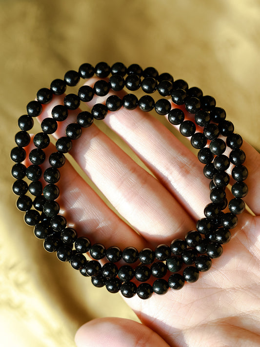 Dark Traditional Chinese Hetian Jade Bracelet(Necklace)