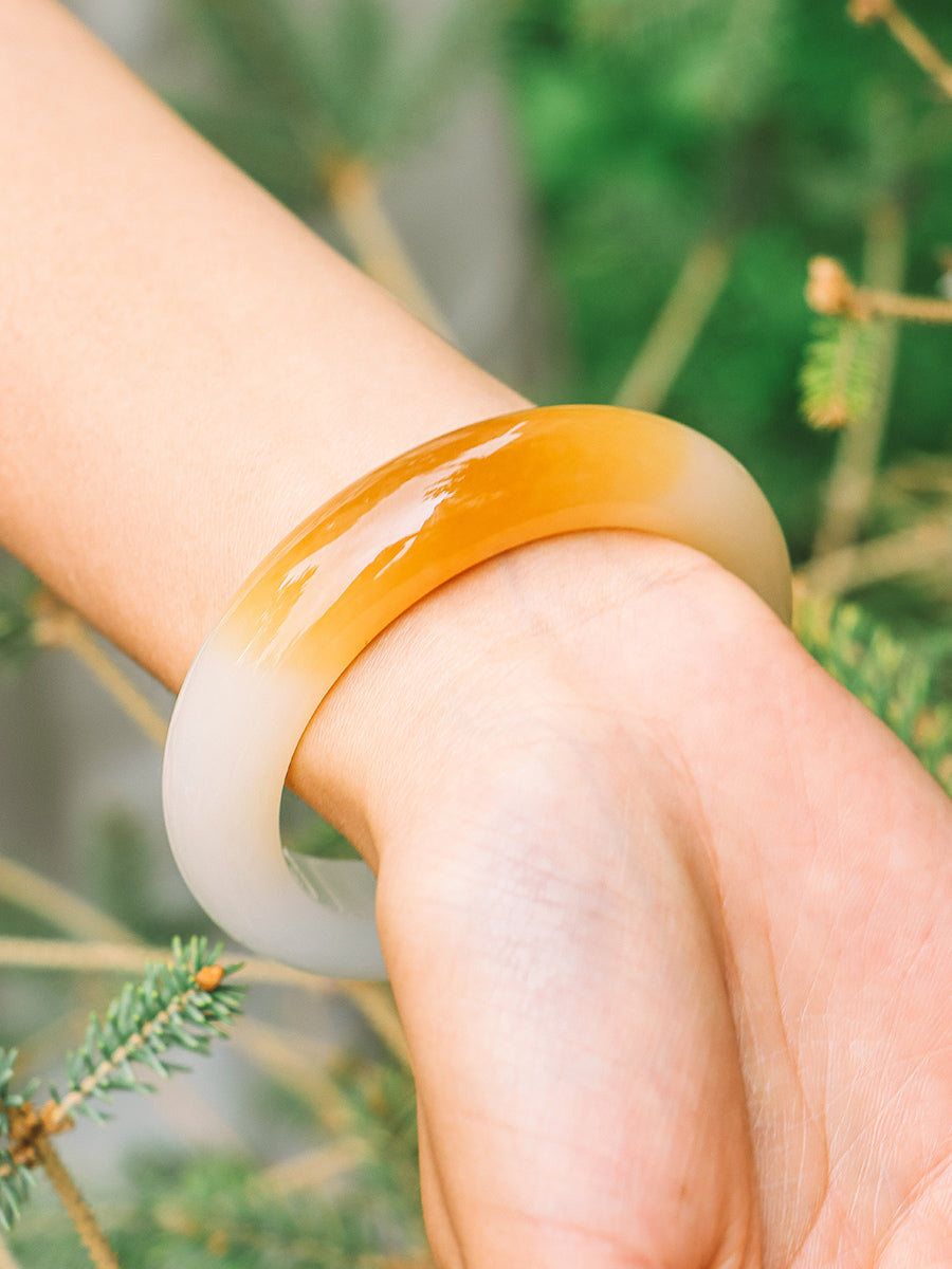 Sugar Color Yellow Chinese Hetian Jade Bracelet