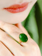 Green Pure Chinese Fine Hetian Jade Ring